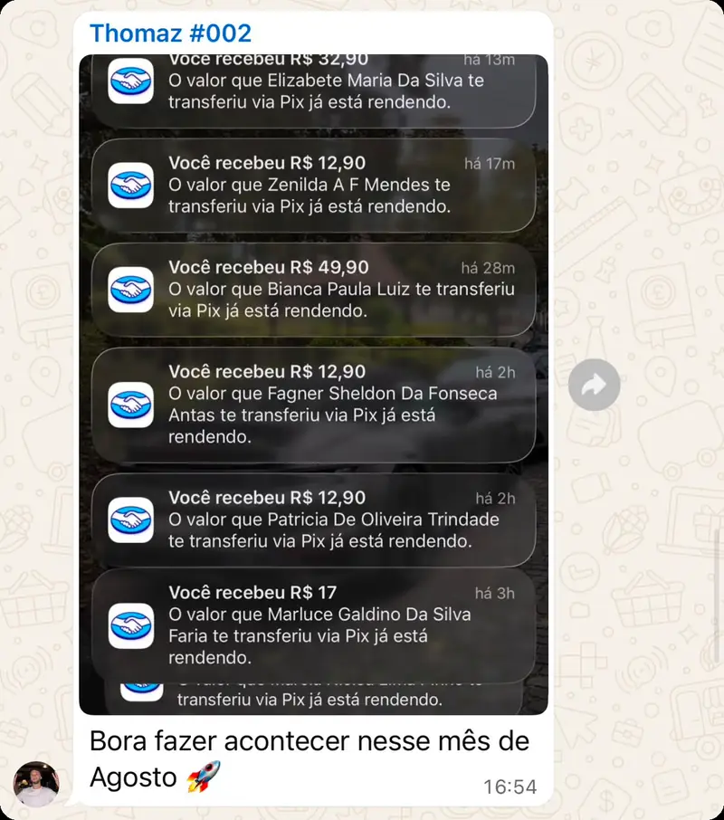 Print de pagamento aprovado de aluno do método