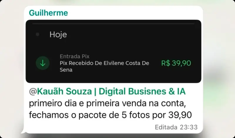 Print de venda recebida sem atendimento