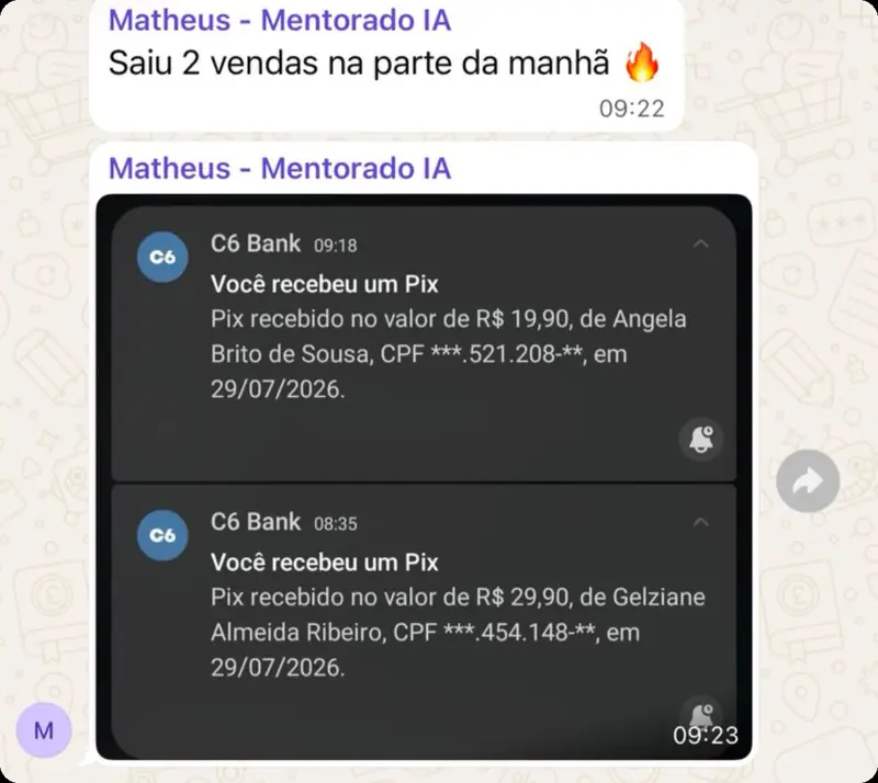 Print de aluno comemorando resultado